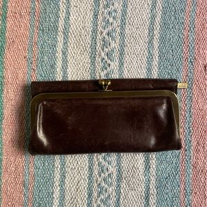 Brown Leather Hobo wallet clutch
